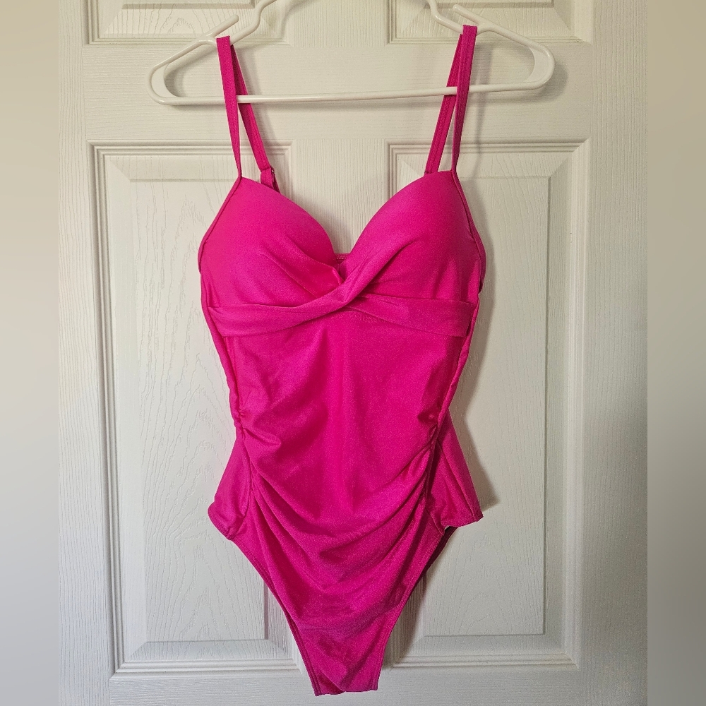 Pink 1960's Inspired One-Piece Swimsuit
